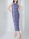 Pleated Denim Dress Long Senior Sense Of Temperament Sleeveless Design Sense Niche Chic Elegant Step Dresses