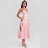 Pink women dress with camisole