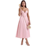 Pink women dress with camisole
