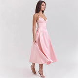 Pink women dress with camisole