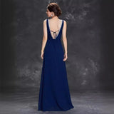 Women's Deep V-neck slit Cross-border solid evening dress