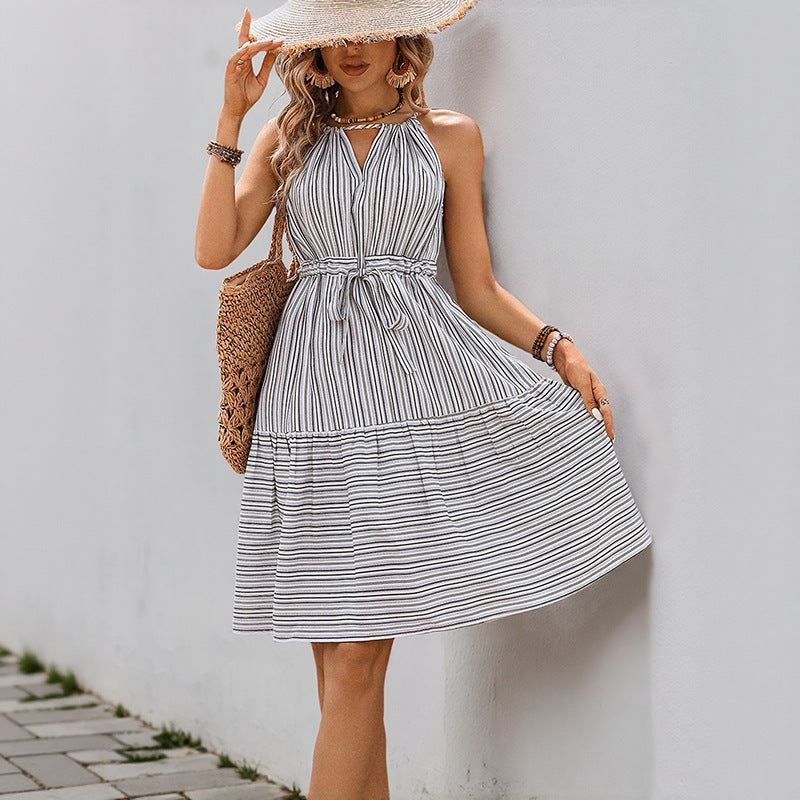 Summer women's striped dress