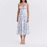 Ladies Fashion summer dresses women  maxi floral slip backless womens dresses elegant
