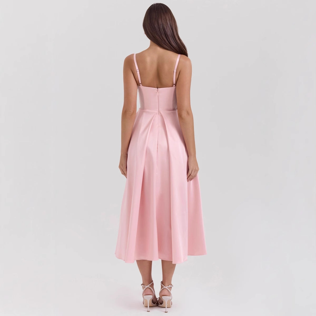 Pink women dress with camisole